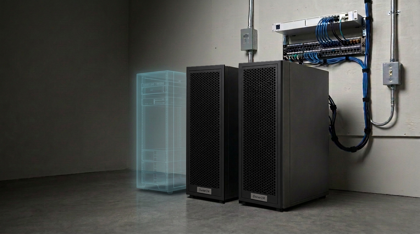 Two modular data center nodes with a third expansion node planned inside a property service area